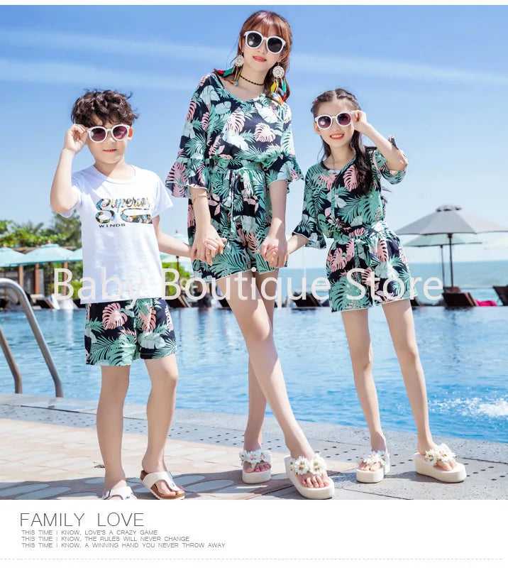 Matching Beach Holiday Family Set Mother Daughter Dress