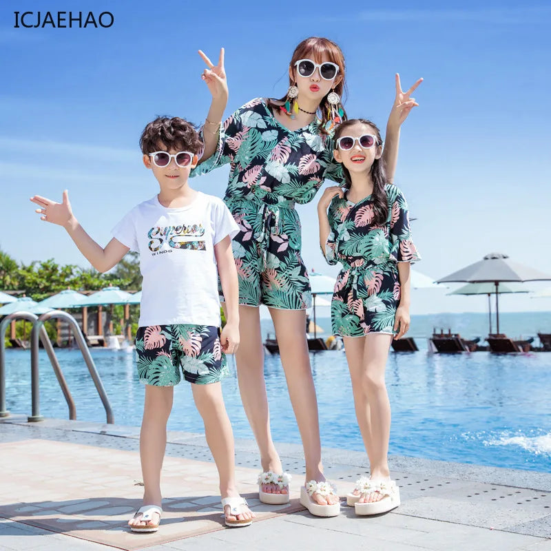 Matching Beach Holiday Family Set Mother Daughter Dress