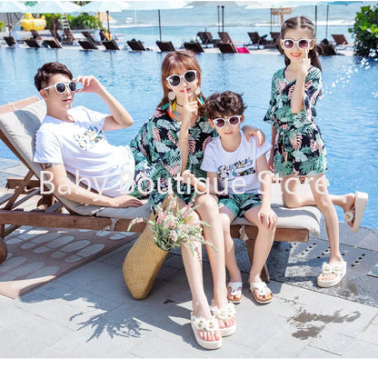 Matching Beach Holiday Family Set Mother Daughter Dress