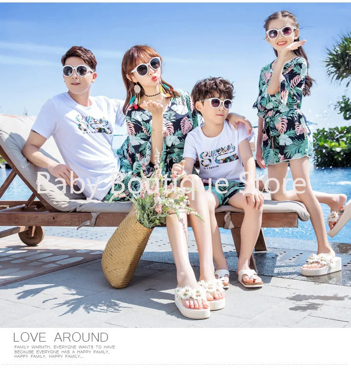 Matching Beach Holiday Family Set Mother Daughter Dress