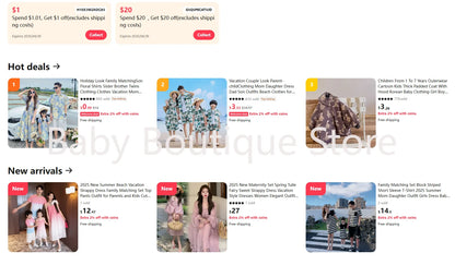 Mom Dad Daughter Son Family Matching Gentle Beach Sleeveless Dresses