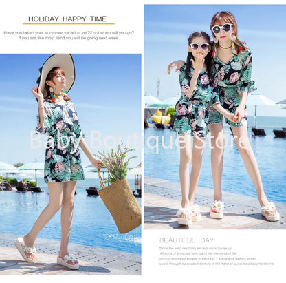 Matching Beach Holiday Family Set Mother Daughter Dress