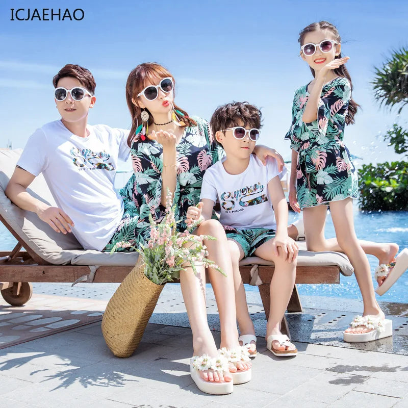 Matching Beach Holiday Family Set Mother Daughter Dress